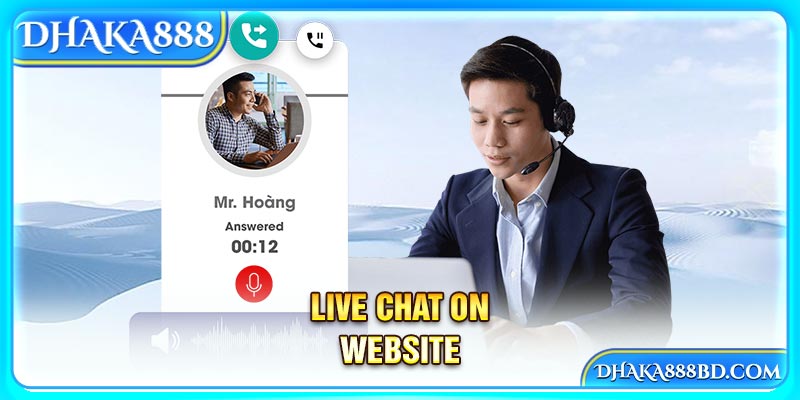 Live chat on website